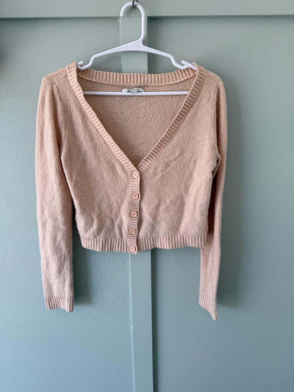 American Eagle Outfitters Cropped Button Cardigan - Blush Pink